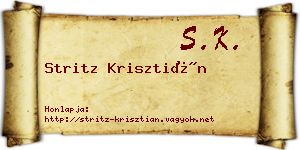 Stritz Krisztián névjegykártya